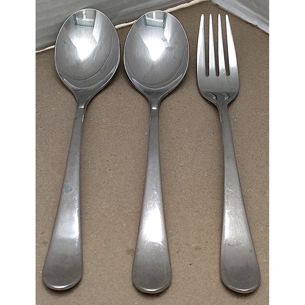 Gourmet Settings GS 18/10 Flatware Stainless Steel Spoons And Fork Lot Of 3